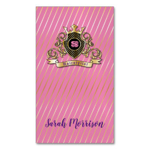 Elegante gouden monogrammode visitekaart magnetisch visitekaartje