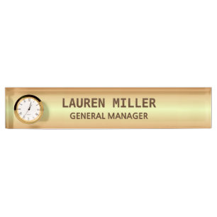 Elegante Gouden Naambord & Klok