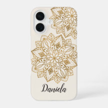 Elegante Gouden Natuur Mandala Hoesje voor Haar