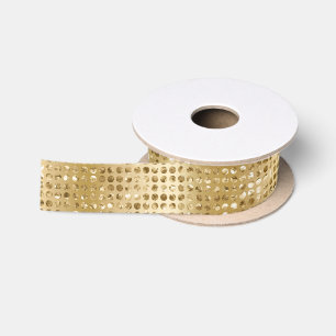 Elegante Gouden Nep Glitter Stippen Patroon Lint