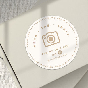 Elegante Gouden Neutrale Merk Business Bedankt Ronde Sticker