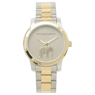 Elegante gouden olifant horloge voor haar