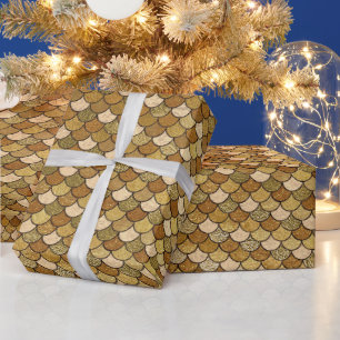 Elegante gouden ombre glitter zeemeermin schubben cadeaupapier