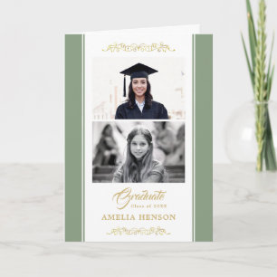 Elegante Gouden Ornament Afstudeercadeau 2 Foto  Kaart