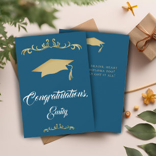 Elegante Gouden Ornament Felicitaties Afstuderen Kaart
