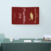 Elegante Gouden Ornament Felicitaties Afstuderen Spandoek (Beurs)