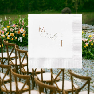 Elegante gouden paar script Initialen bruiloft bed Servet