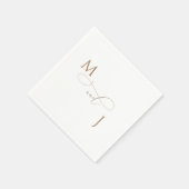 Elegante gouden paar script Initialen bruiloft Servet (Hoek)