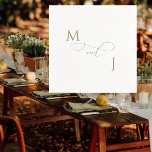 Elegante gouden paar script Initialen bruiloft Servet