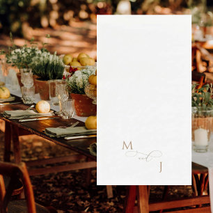 Elegante gouden paar script Initialen bruiloft Servet
