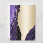 Elegante gouden Paarse agaat 60e verjaardag Kaart (Achterkant)