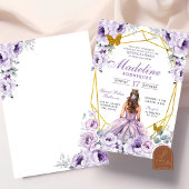 Elegante gouden Paarse Mexicaanse prinses Quincean Kaart