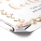 Elegante gouden parels en Prosecco Photo Booth tek Poster (Hoek)