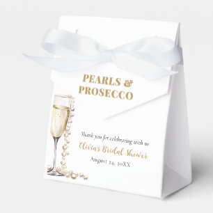 Elegante gouden parels en Prosecco Vrijgezellenfee Bedankdoosjes