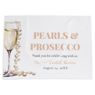 Elegante gouden parels en Prosecco Vrijgezellenfee Groot Cadeauzakje