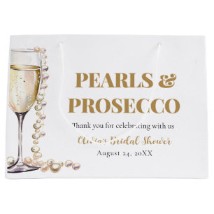 Elegante gouden parels en Prosecco Vrijgezellenfee Groot Cadeauzakje