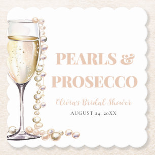 Elegante gouden parels en Prosecco Vrijgezellenfee Kartonnen Onderzetters