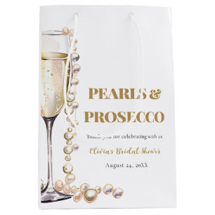 Elegante gouden parels en Prosecco Vrijgezellenfee Medium Cadeauzakje