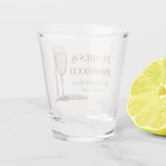 Elegante gouden parels en Prosecco Vrijgezellenfee Shot Glas (Achterkant)