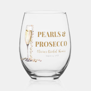Elegante gouden parels en Prosecco Vrijgezellenfee Wijnglas Zonder Voet