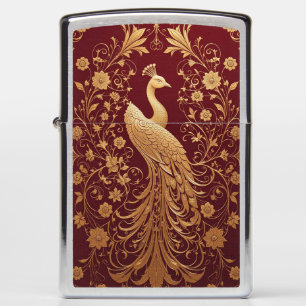Elegante Gouden Pauw Kunst