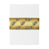 Elegante Gouden Pauw Uitnodigingen Wikkel (Achterkant Voorbeeld)