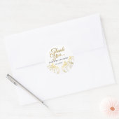 Elegante gouden pompoen herfst bruiloft dank u ronde sticker (Envelop)