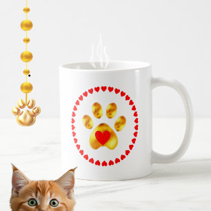 Elegante gouden poot met harten koffiemok