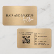 Elegante gouden QR-code voor kapper en visagist