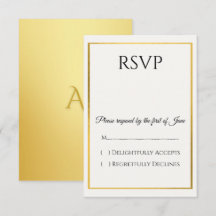 Elegante gouden rand trouw-RSVP kaart