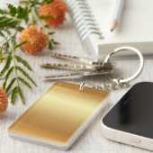 Elegante gouden rechthoek Sjabloon enkelzijdig lee Sleutelhanger (Voorkant Rechts)