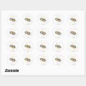 Elegante gouden ringen bruiloft dank u Sticker (Vel)