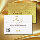 Elegante gouden ringen bruiloft QR-code RSVP Kaartje
