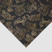 Elegante  gouden rollen op zwart faux marmer tissuepapier (Detail)