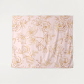 Elegante Gouden Roos Wandkleed (Voorkant (horizontaal))