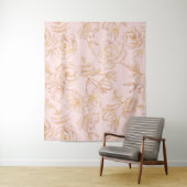 Elegante Gouden Roos Wandkleed (In situ)