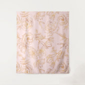 Elegante Gouden Roos Wandkleed (Voorkant)