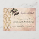 Elegante gouden rooster Toscaanse olijftak Informatiekaartje (Voorkant)