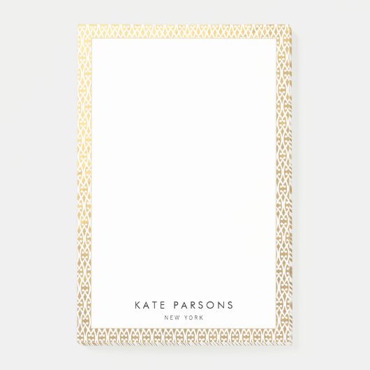 Elegante gouden roosterrand post-it® notes (Voorkant)