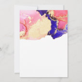 Elegante gouden roze en paarse inkwash bruiloft kaart (Achterkant)