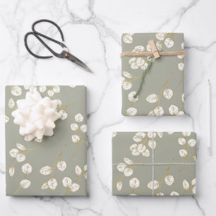 Elegante gouden salie groen groen Eucalyptus blade Inpakpapier Vel