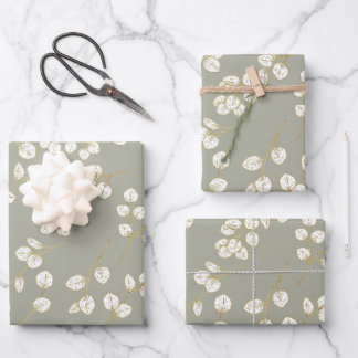 Elegante gouden salie groen groen Eucalyptus blade Inpakpapier Vel