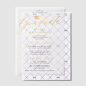Elegante gouden script afstuderen partij overlay vellum uitnodigingen (Offset (Uitnodiging))