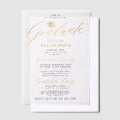 Elegante gouden script afstuderen partij overlay vellum uitnodigingen (Offset)