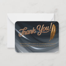Elegante gouden script bedankkaart