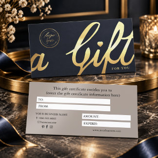 Elegante gouden script cadeaubonkaart | Luxe