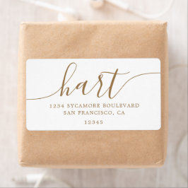 Elegante gouden script familierefres etiket