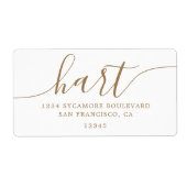 Elegante gouden script familierefres etiket (Voorkant)