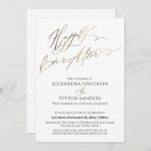 Elegante Gouden Script Gelukkig Eerlang Reception Kaart (Voorkant / Achterkant)