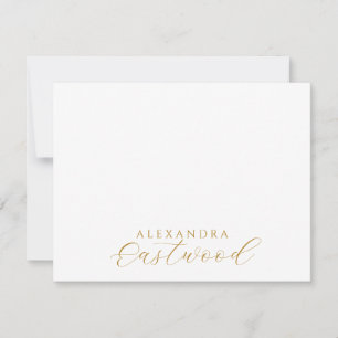 Elegante Gouden Script Naam Typografie Notitiekaartje